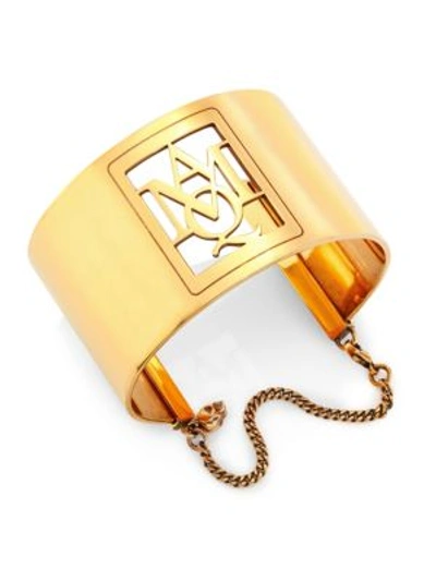 Alexander Mcqueen Insignia Metal Cuff In Na