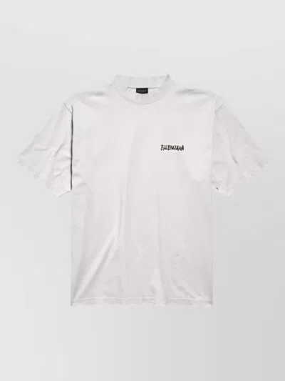 Balenciaga Oversized Logo-print Cotton-jersey T-shirt In White