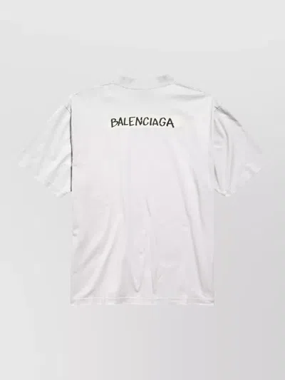 Balenciaga Oversized Logo-print Cotton-jersey T-shirt In White