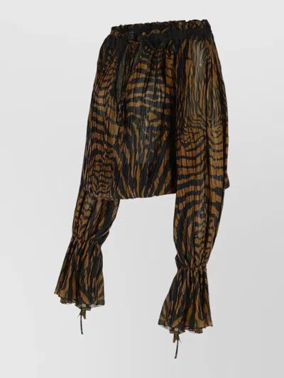 Blumarine Viscose Blouse Off Shoulder Long Sleeves In Multi