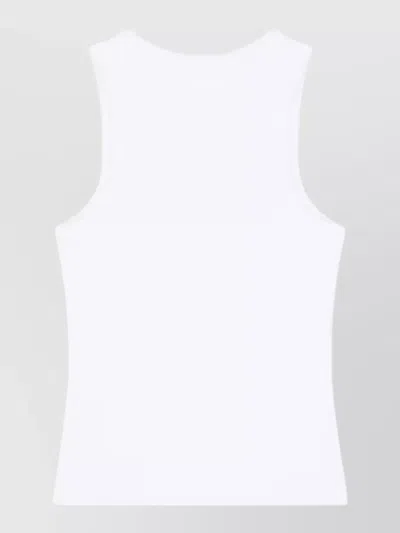 Givenchy White Sleeveless Top With Logo Lettering On The Front In Cotton Stretch Woman In White