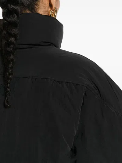 Jacquemus Cropped Black Puffer Jacket With Oversized Sleeves In Multi