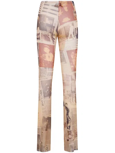 Jean Paul Gaultier Newspaper-print Leggings In Multi
