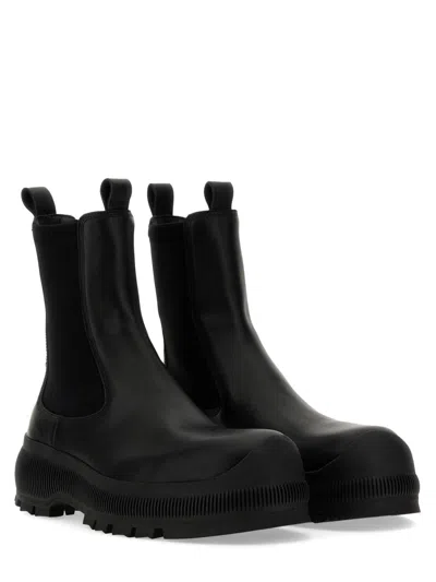 Jil Sander Black Leather Chelsea Boots