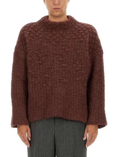 Jil Sander Men Mohair Blend Knit In Brown