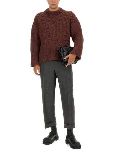 Jil Sander Men Mohair Blend Knit In Brown
