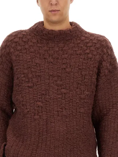 Jil Sander Men Mohair Blend Knit In Brown