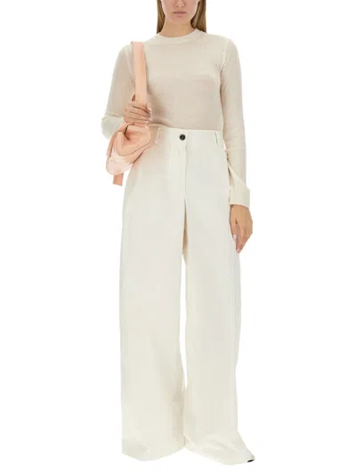 Jil Sander Women Wide Leg Pants In White