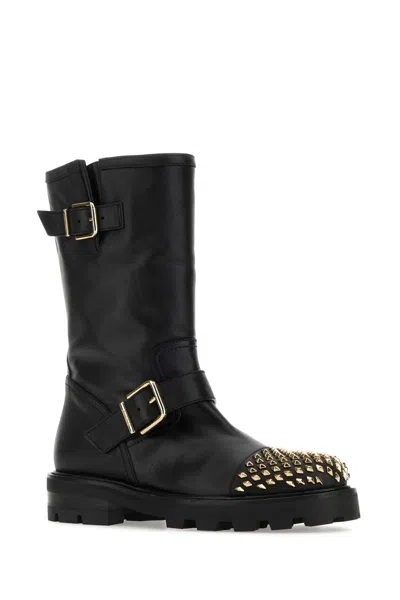 Jimmy Choo Biker Ii Studded Ankle Boots In Black