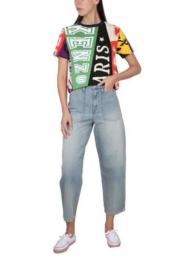 Kenzo Graphic Print Crewneck T-shirt In Multi