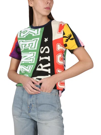 Kenzo Graphic Print Crewneck T-shirt In Multi