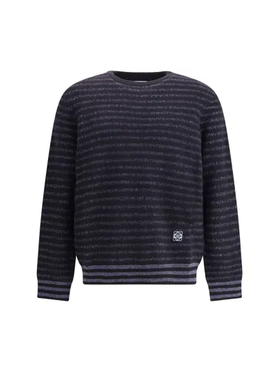 Loewe Men Wool Sweater In Blue