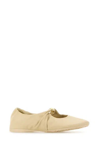 Loewe Women Cream Nappa Leather Pebble Ballerinas In White