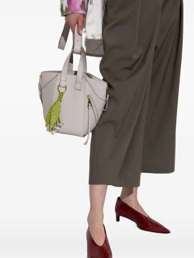 Loewe Women Hammock Compact Leather Handbag In White