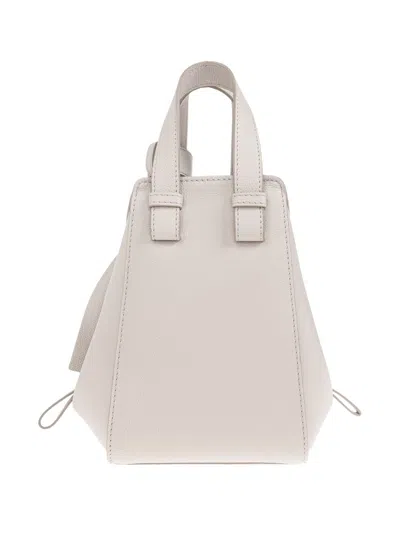 Loewe Women Hammock Compact Leather Handbag In White