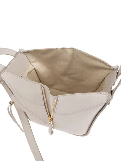 Loewe Women Hammock Compact Leather Handbag In White