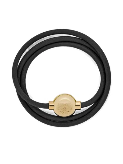 Loewe Women Pebble Leather Bracelet In Black