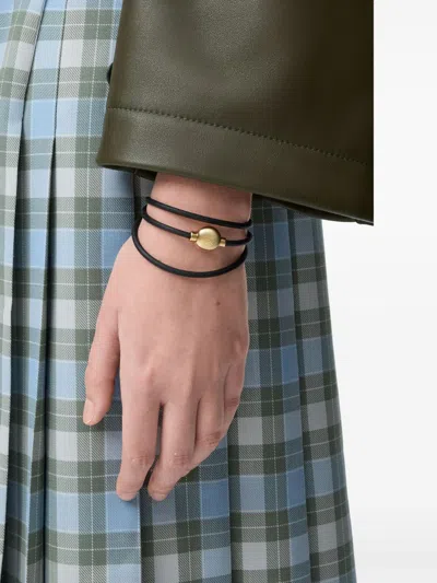 Loewe Women Pebble Leather Bracelet In Black