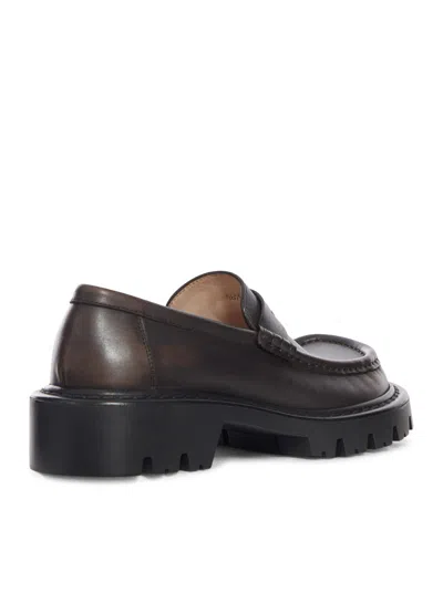 Loewe Women Sierra Brushed Calfskin Loafers In Brown