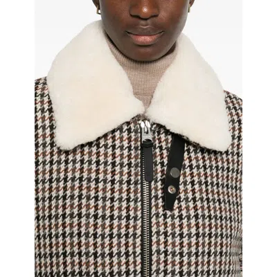 Mackage Wool-blend Houndstooth Rhett-ht Bomber Jacket In White