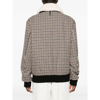 Mackage Wool-blend Houndstooth Rhett-ht Bomber Jacket In White