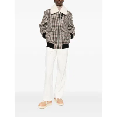 Mackage Wool-blend Houndstooth Rhett-ht Bomber Jacket In White