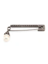 ALEXANDER MCQUEEN Safety Pin Crystal & Faux Pearl Brooch
