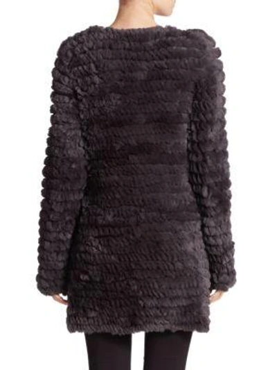 Shop Adrienne Landau Knit Rabbit Fur Coat In Na