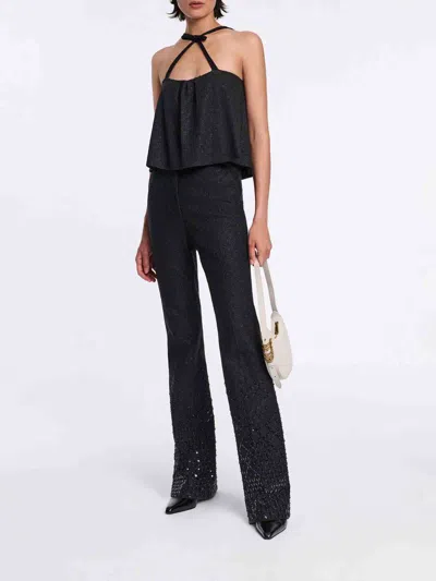 Dorothee Schumacher Degrade Sequin Embellished Flares In Punto Milano In Black