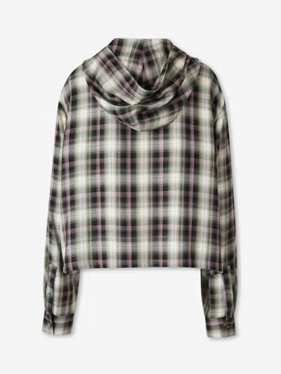 Acne Studios Sip Checked Cropped Overshirt In Multi