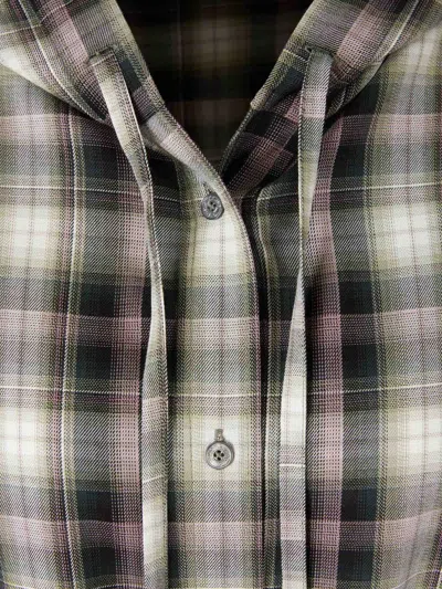 Acne Studios Sip Checked Cropped Overshirt In Multi