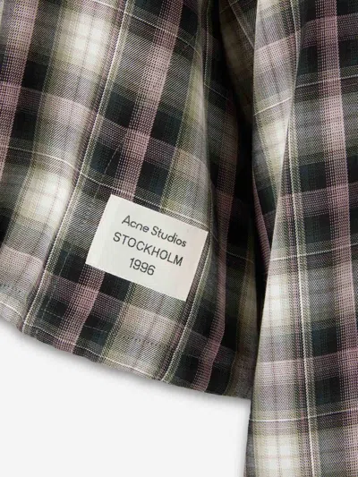 Acne Studios Sip Checked Cropped Overshirt In Multi