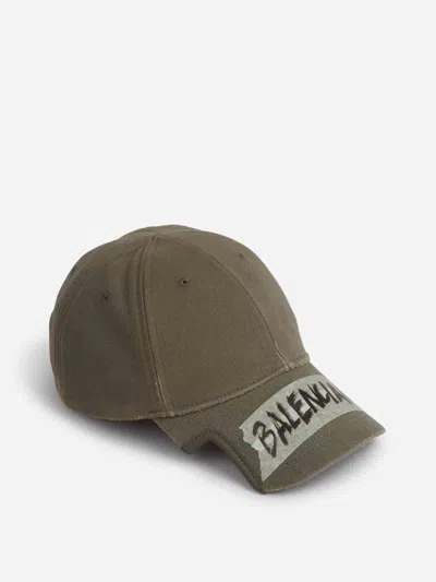 Balenciaga Cap Masking Tape In Green
