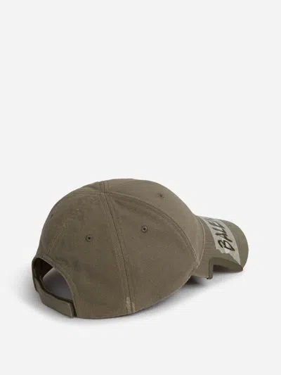 Balenciaga Cap Masking Tape In Green