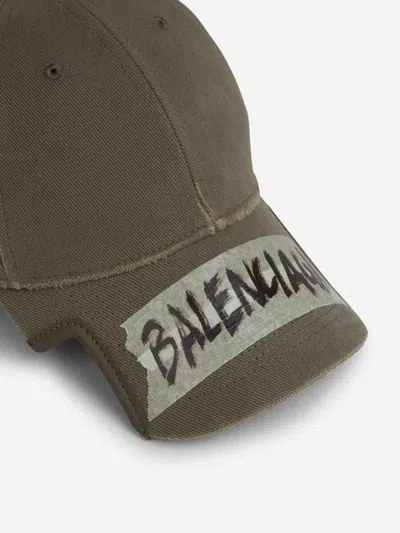 Balenciaga Cap Masking Tape In Green