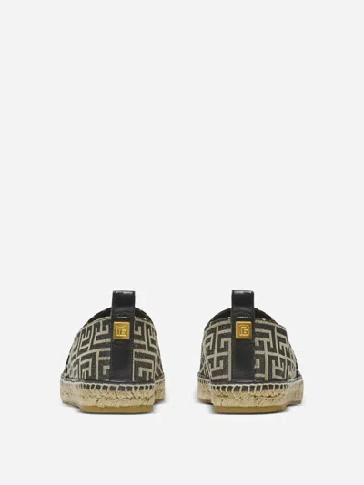 Balmain Monogram Jacquard Espadrilles In Multi