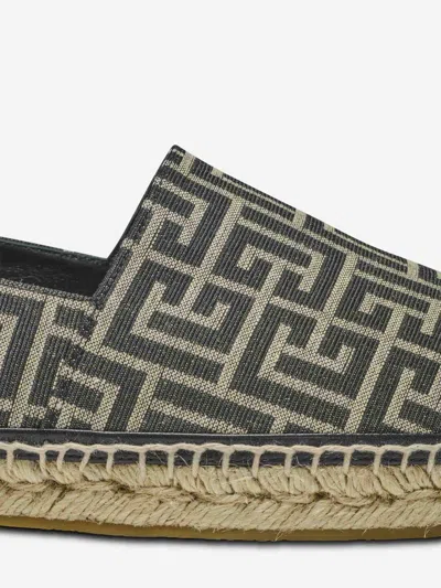 Balmain Monogram Jacquard Espadrilles In Multi