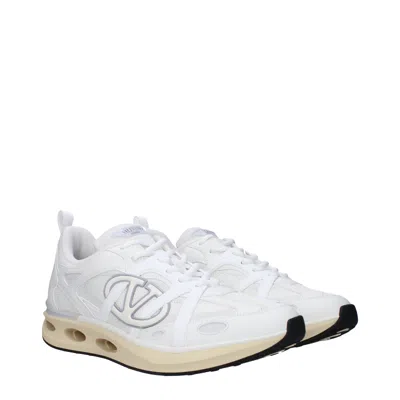 Valentino Garavani White Leather And Fabric Vlogo Easyjog Sneakers