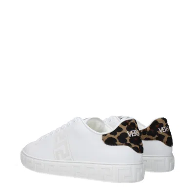 Versace Leopard-print Heel Sneaker In White