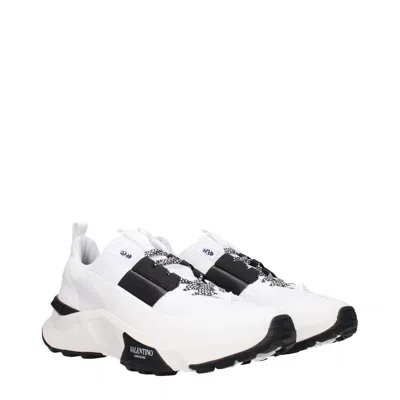 Valentino Garavani Two-tone Fabric And Mesh True Act Sneakers In White