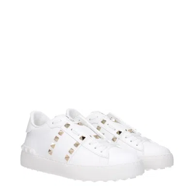 Valentino Garavani White Rockstud-embellished Low-top Sneakers