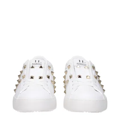 Valentino Garavani White Rockstud-embellished Low-top Sneakers