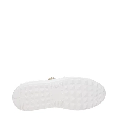 Valentino Garavani White Rockstud-embellished Low-top Sneakers
