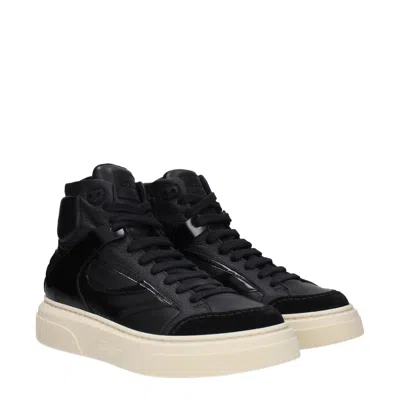 Ferragamo Cassio Leather High-top Sneakers In Black