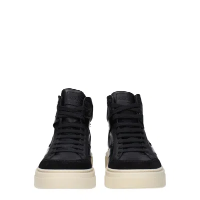 Ferragamo Cassio Leather High-top Sneakers In Black