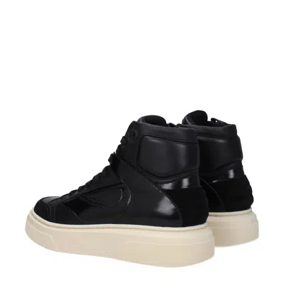 Ferragamo Cassio Leather High-top Sneakers In Black