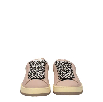Lanvin Lite Curb Suede Sneakers In Pink