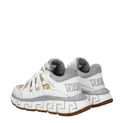 Versace White Leather Sneakers In White