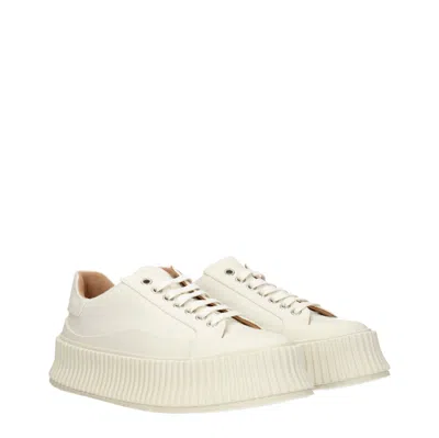 Jil Sander Women's Sneakers White Fabric/cloud White In White