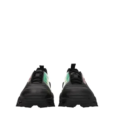 Prada Collision Cross Rubber Sneakers In Black,multicolor